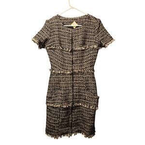 Luba by hannah payne sparkle tweed zip front tiered dress